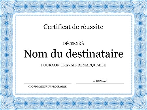 modeles de certificat