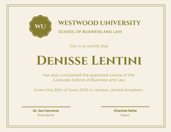 modeles de certificat