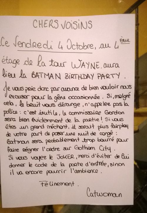 mot d'excuse pour bruit fete