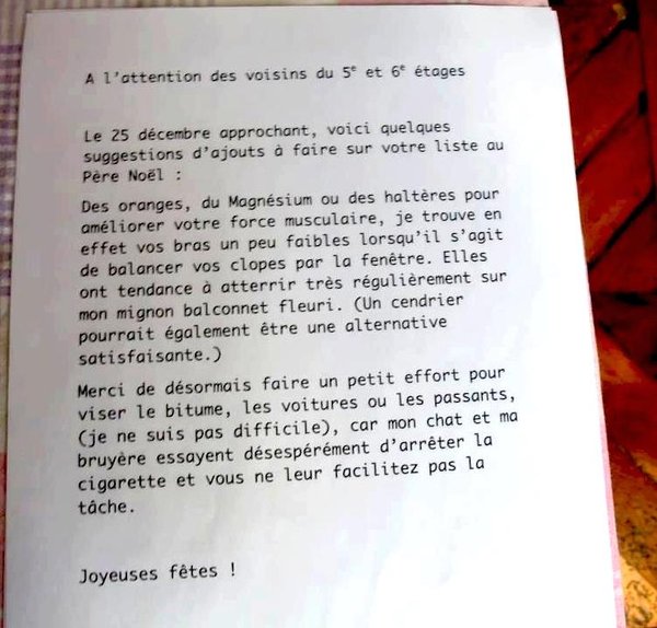 mot pour s'excuser du bruit avant une fete