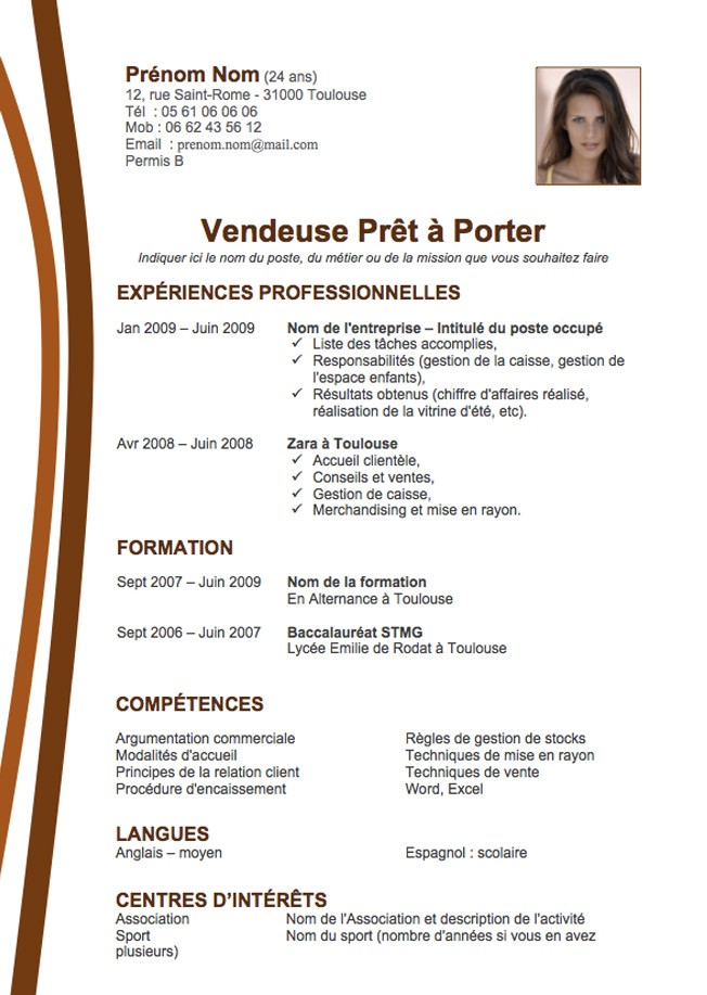 motif de cv