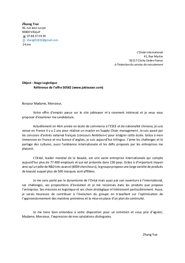 motivation lettre de motivation
