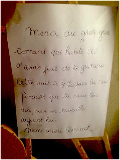 mots d'excuse pour les voisins