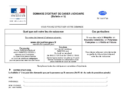 nantes demande de casier judiciaire