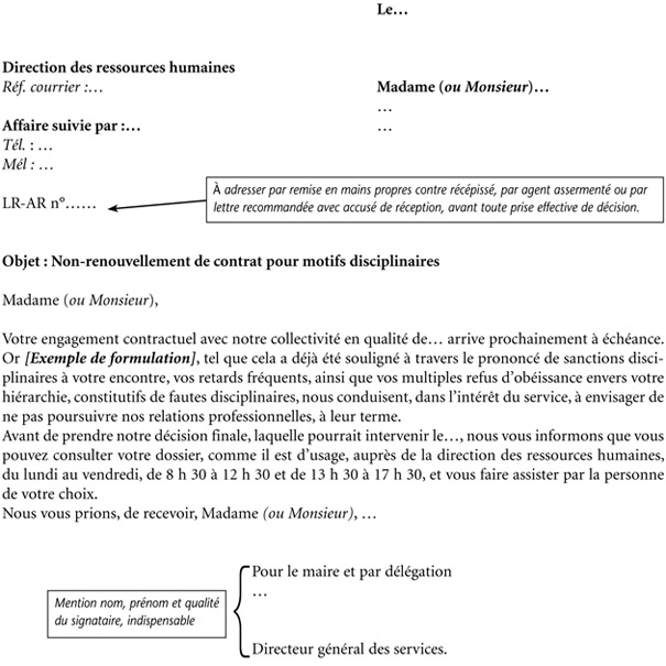 non reconduction de contrat