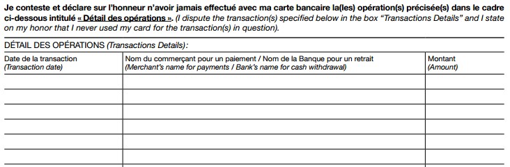 numero d'opposition carte bleue