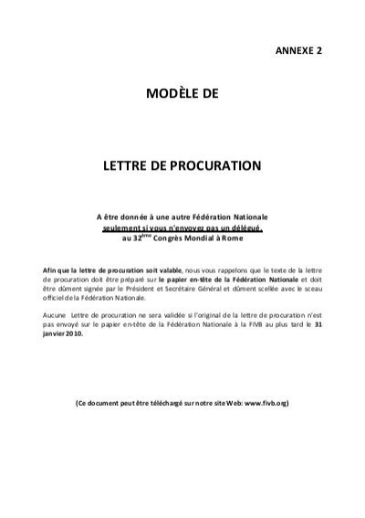 papier de procuration