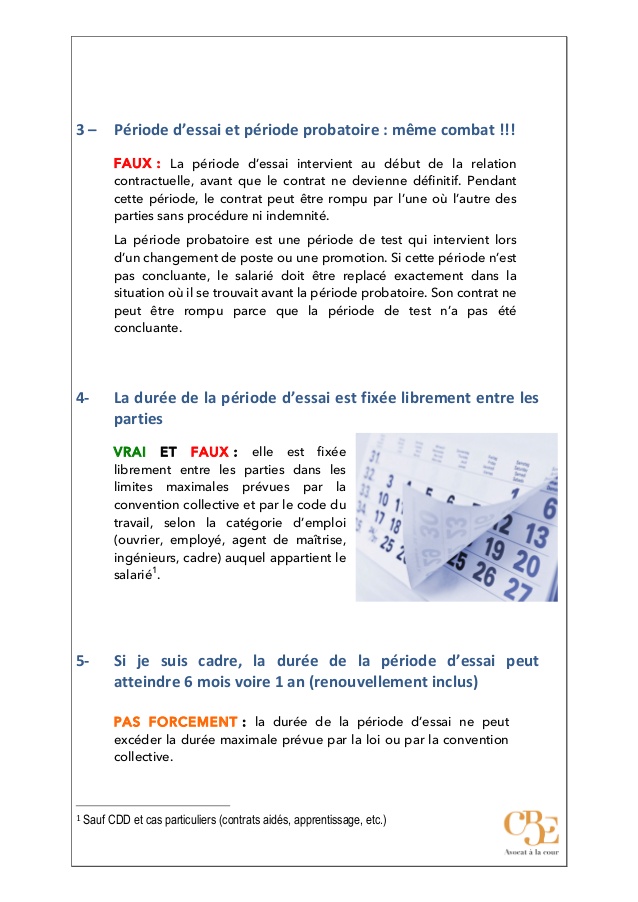 periode d'essai non concluante