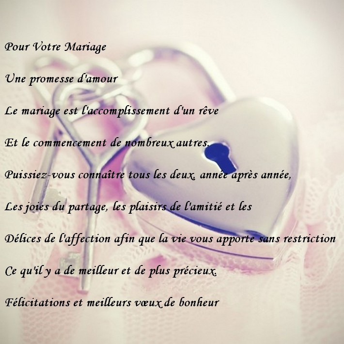 petit texte de felicitation pour un mariage