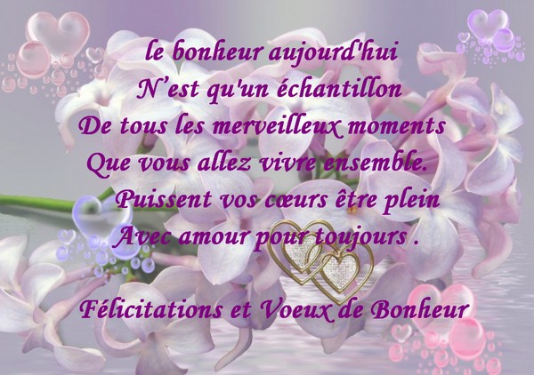phrase de felicitation pour un mariage