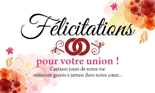 phrase de felicitation pour un mariage