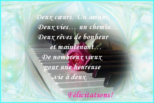 phrase felicitations mariage
