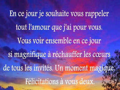 phrase felicitations mariage