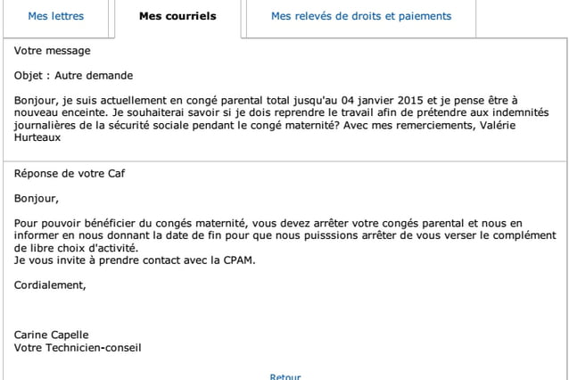 preavis pendant conge parental