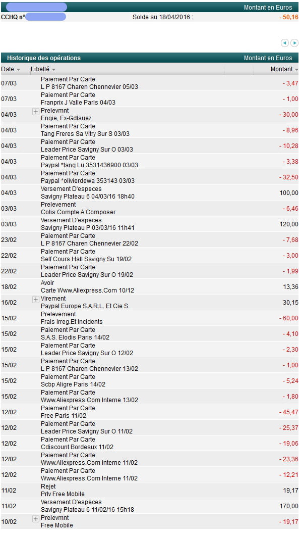 prelevement abusif sur compte bancaire