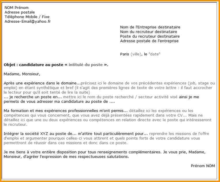 presentation type lettre