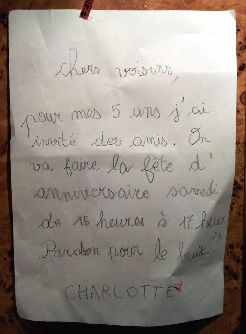 prevenir les voisins d'une soiree