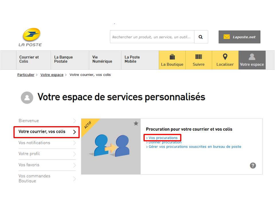 procuration banque postale