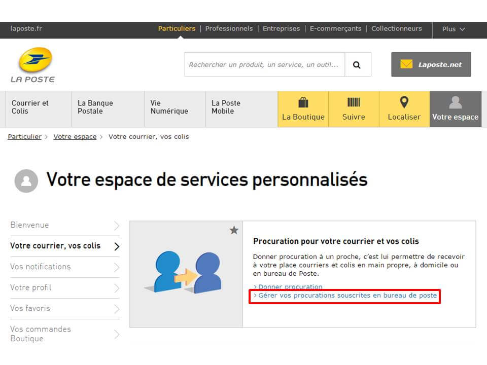 procuration banque postale