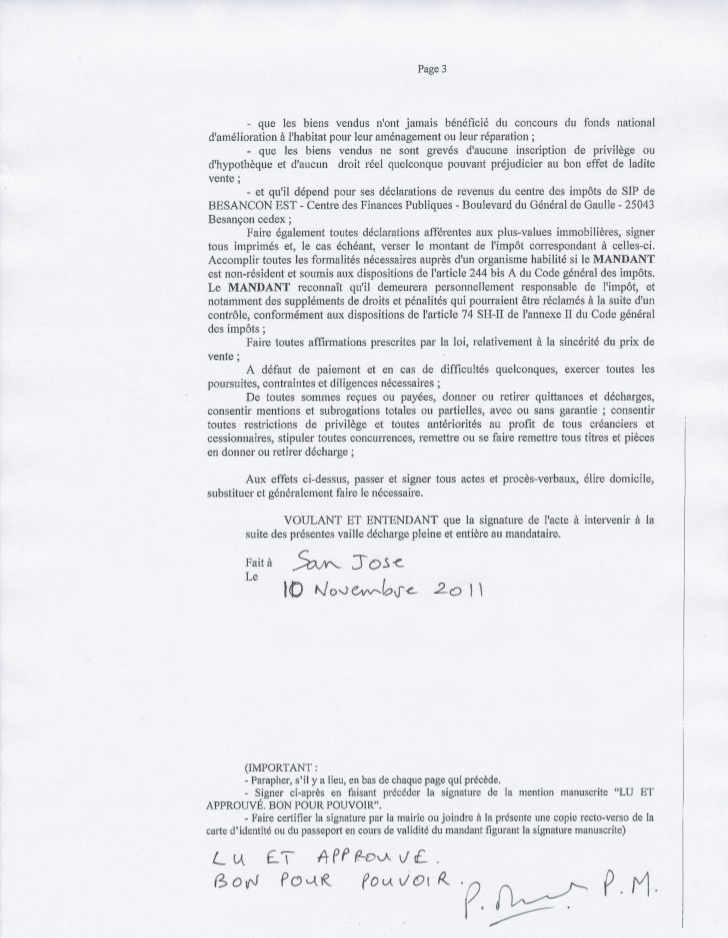 procuration bon pour pouvoir