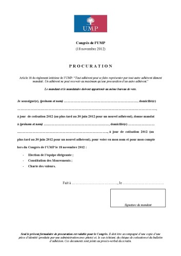 procuration cheque