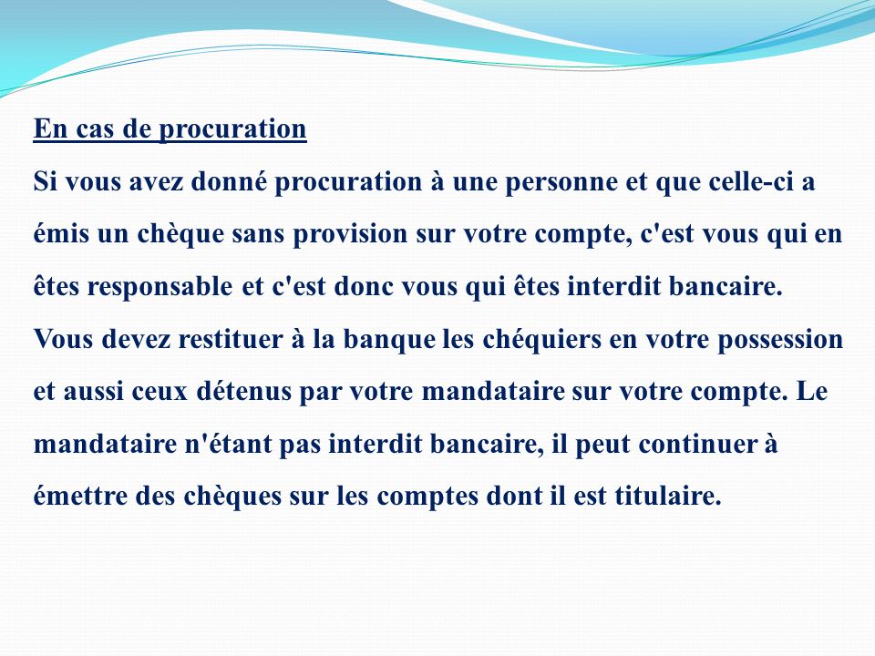 procuration cheque