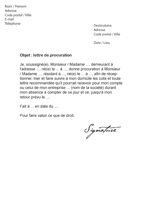 procuration compte bancaire