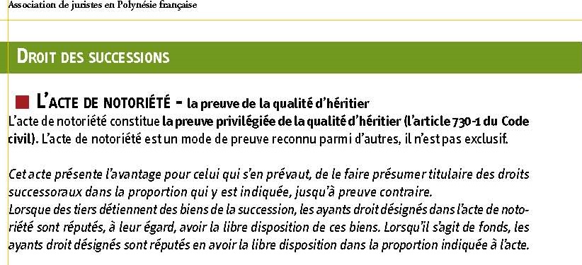 procuration pour acte de notoriete