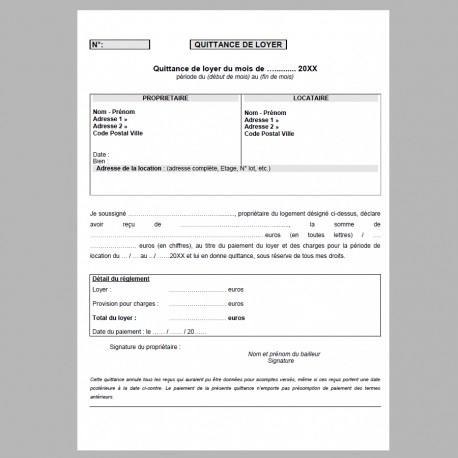 quittance de loyer word