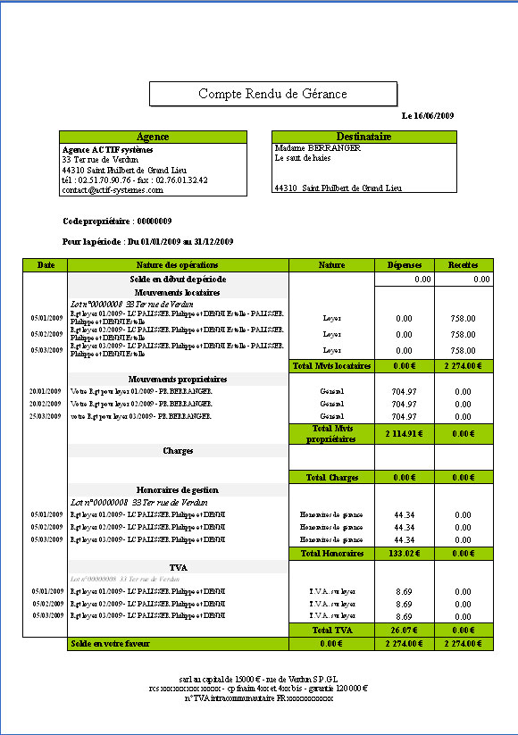 quittance de loyer word