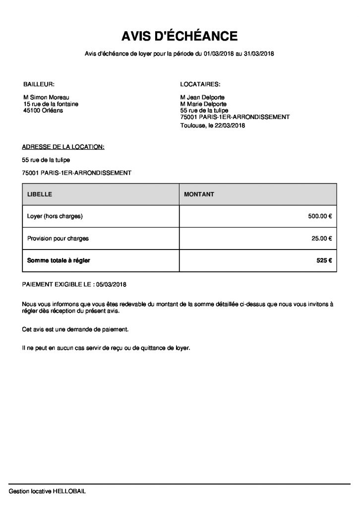 quittance de loyer word