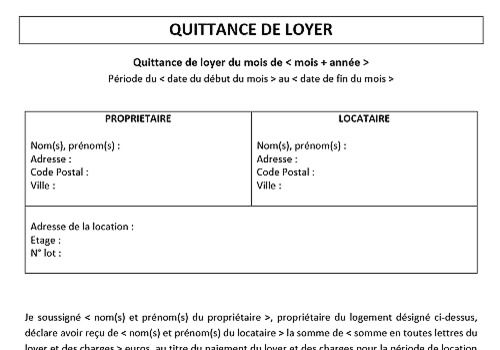 quittance de loyer word