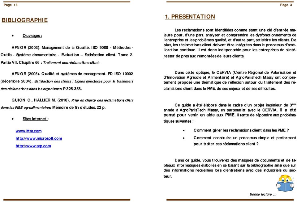 reclamation au fournisseur