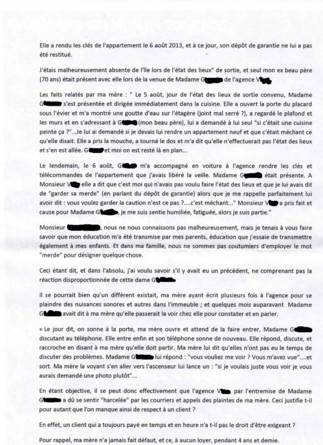 reclamation caution logement