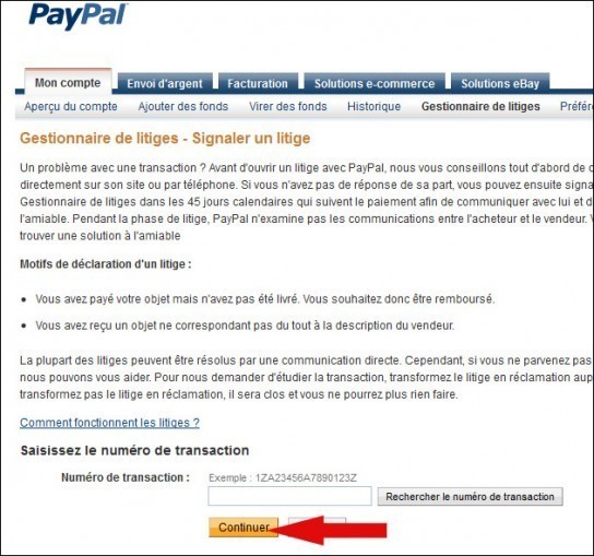 reclamation de remboursement