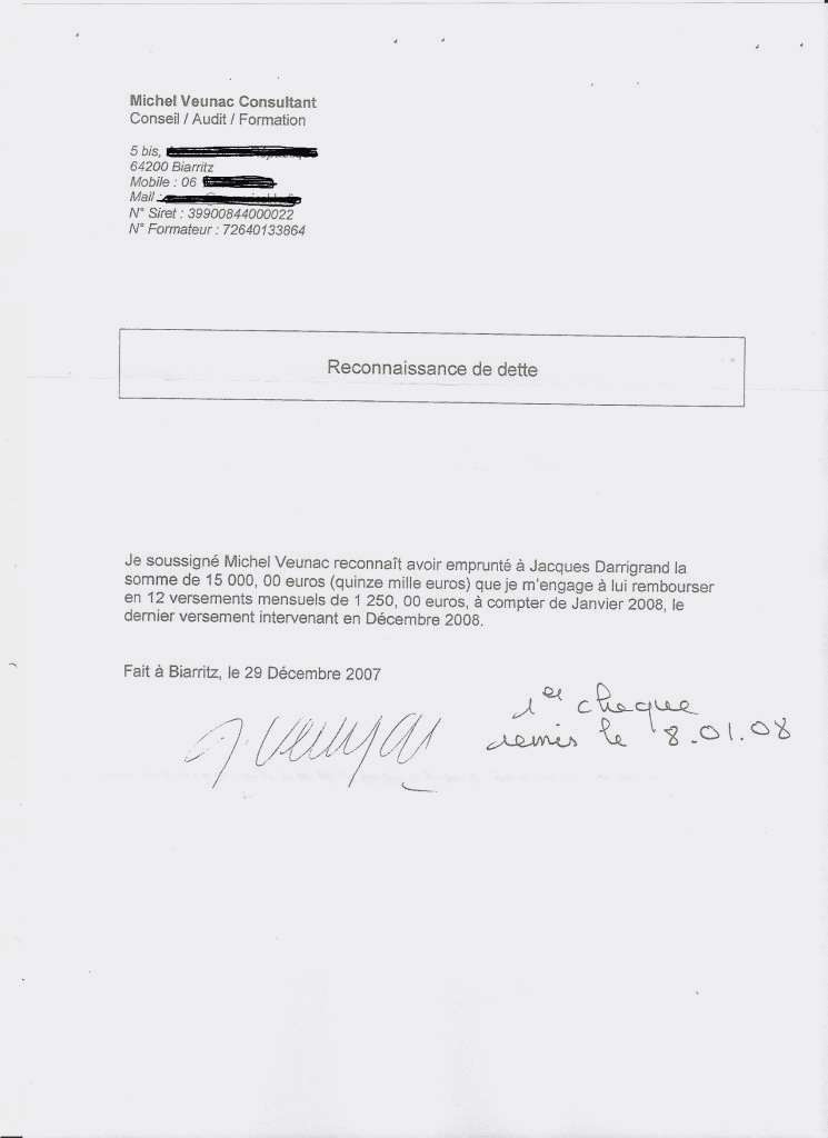reconnaissance de pret