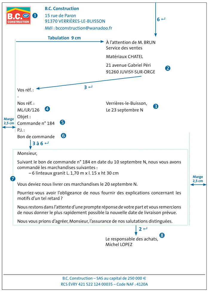 redaction d une lettre