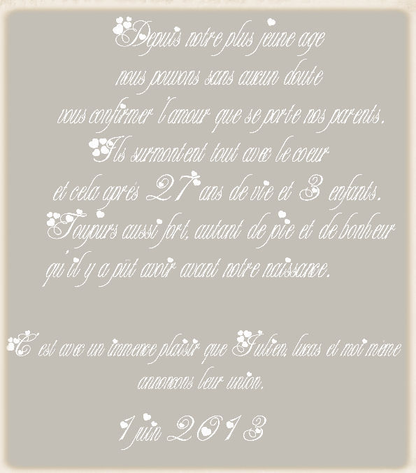 rediger une carte de mariage