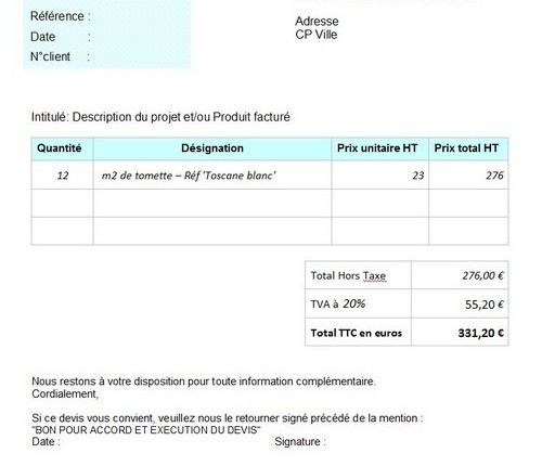 refus d'un devis