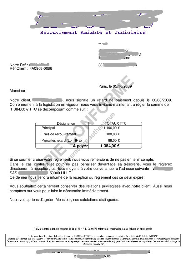 relance loyer impaye