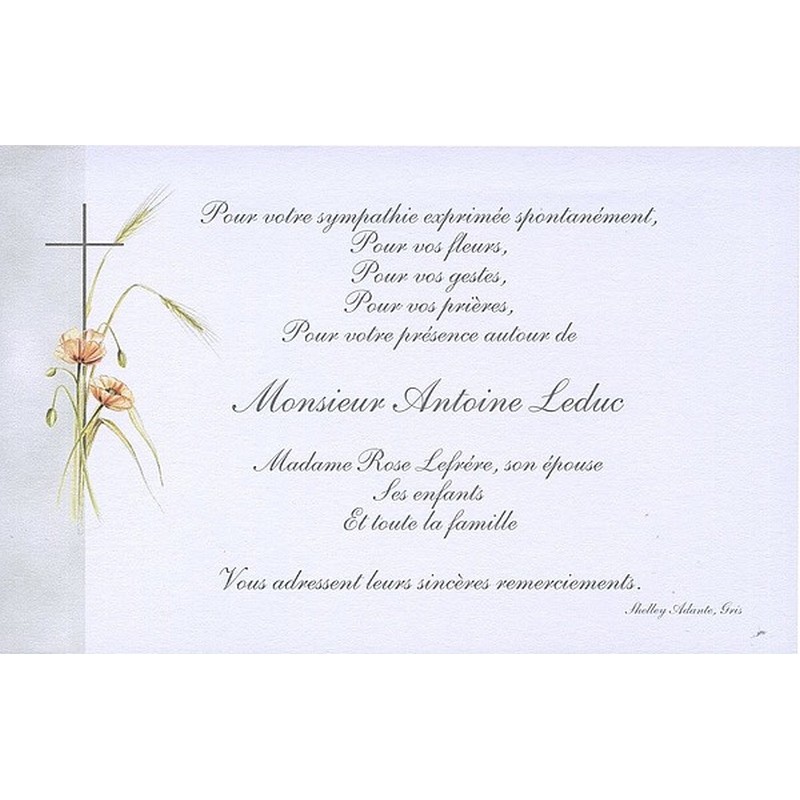 remerciement apres condoleances