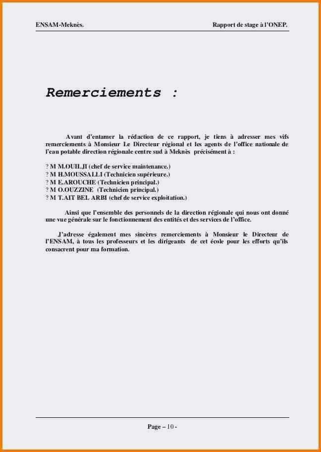 remerciement apres un stage