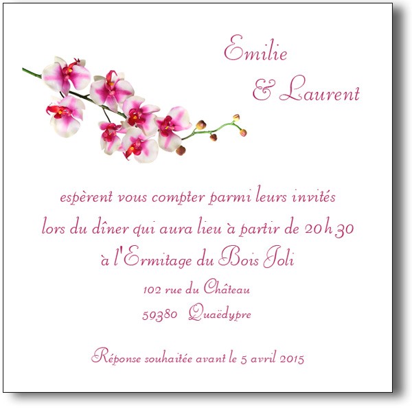 remerciement d'invitation de mariage
