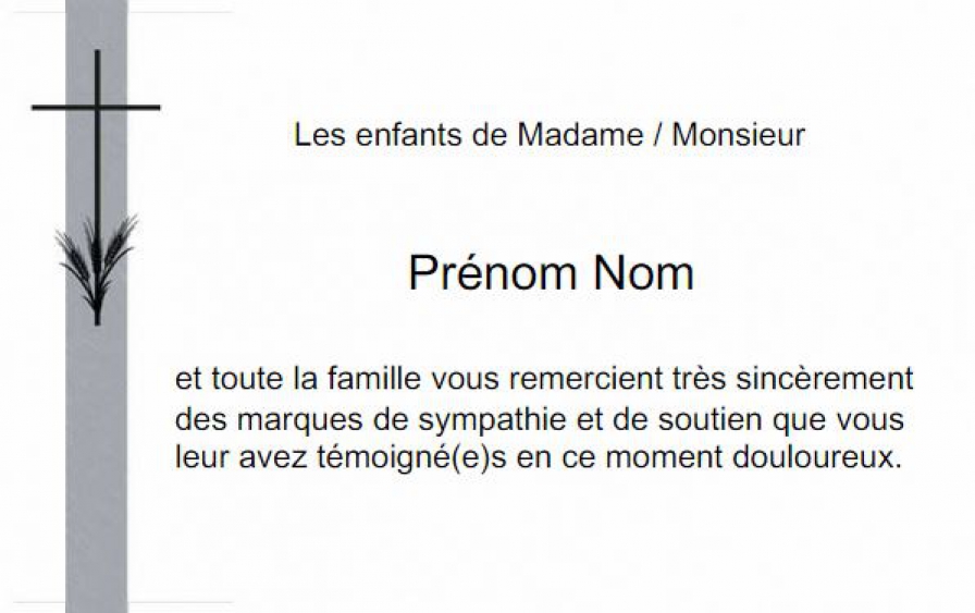 remerciement deces modele