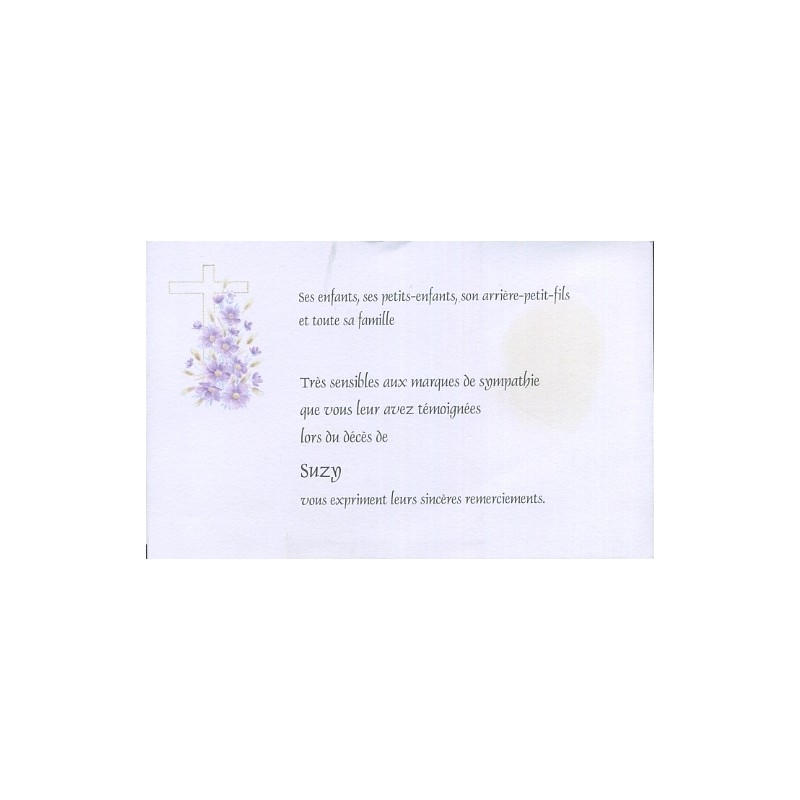 remerciement deces modele