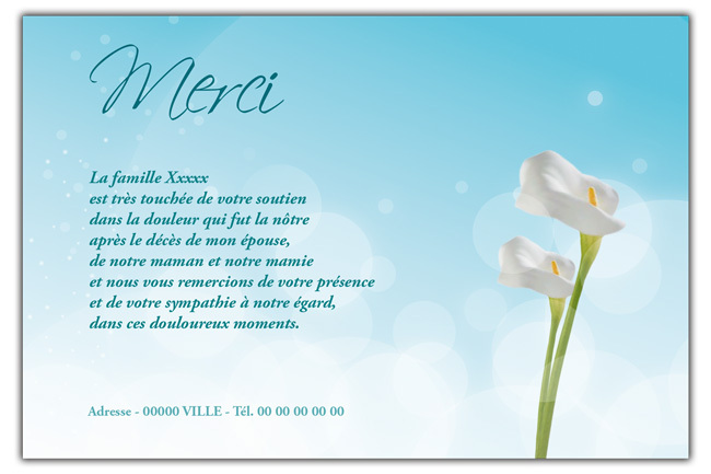 remerciements apres deces