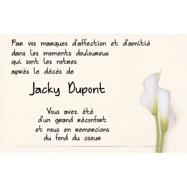 remerciements apres deces
