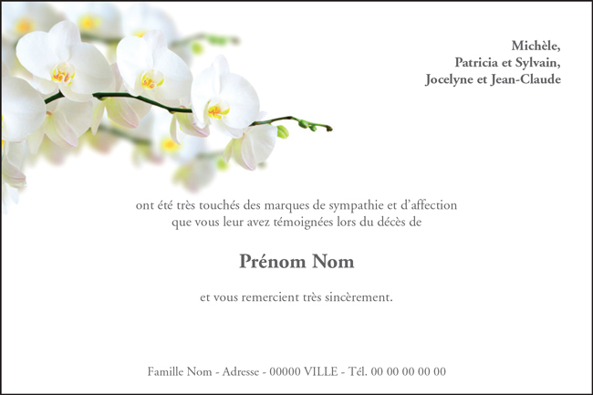 remerciements apres deces