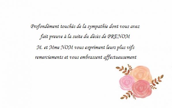 remerciements apres deces