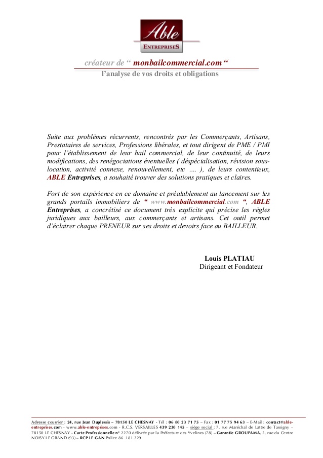 renouvellement de bail lettre